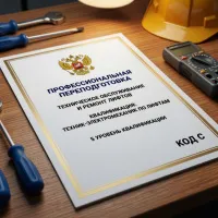 Профессиональная переподготовка по специальности: «Техническое обслуживание и ремонт лифтов». Квалификация «Техник - электромеханик по лифтам» 5 уровень квалификации код С